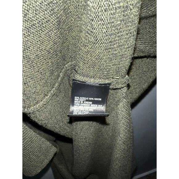 Worthington size M drop shoulder pullover long sweater heathered hunter green - Picture 3 of 6